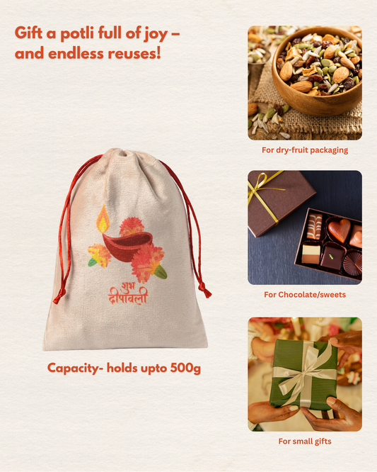 Diwali Diya DRawstring Potli