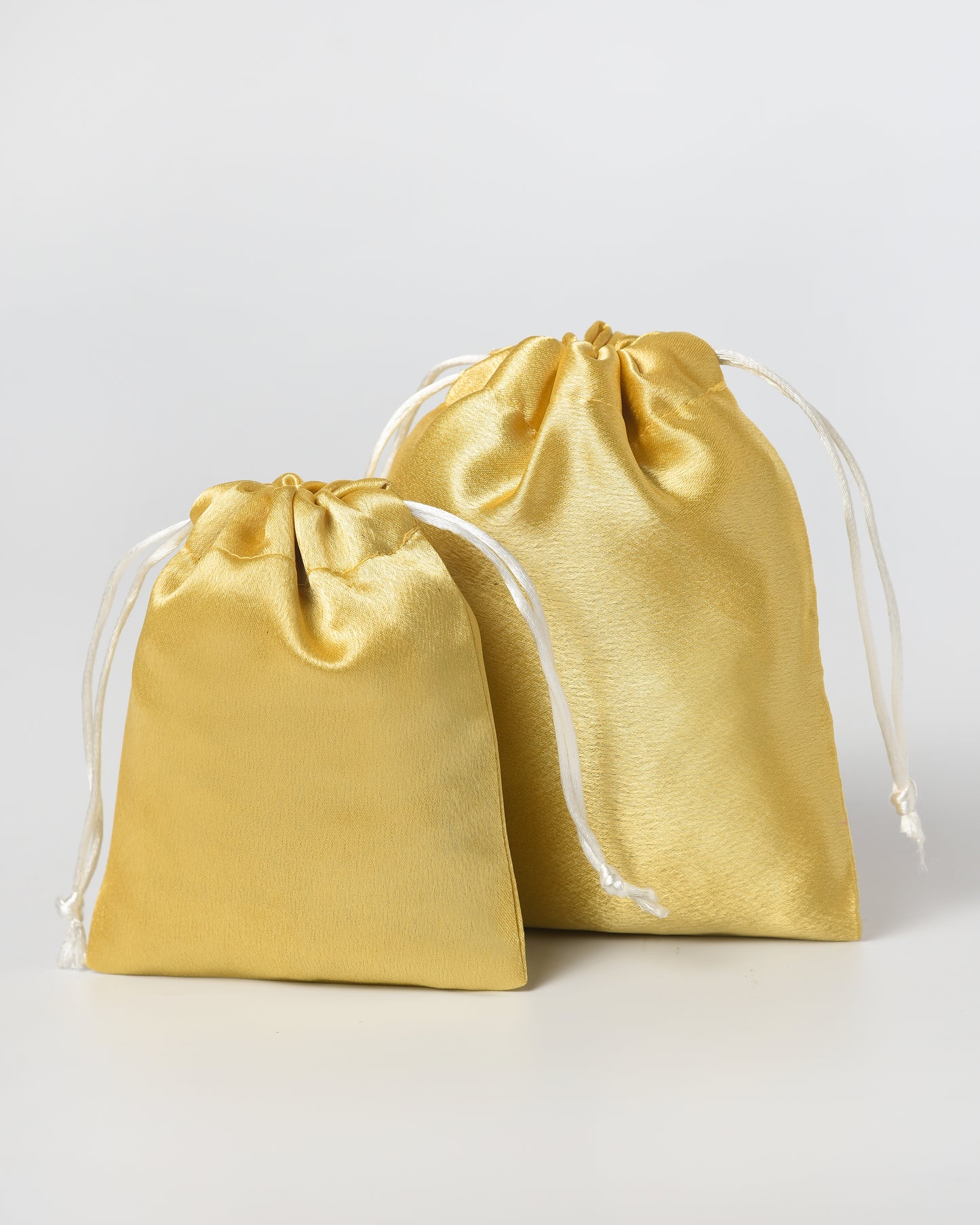 Golden Satin Drawstring Potli