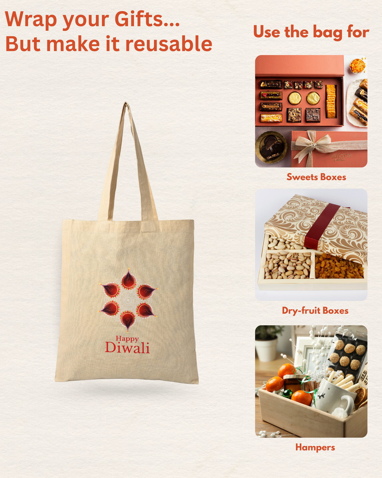 Diwali Diya tote bag