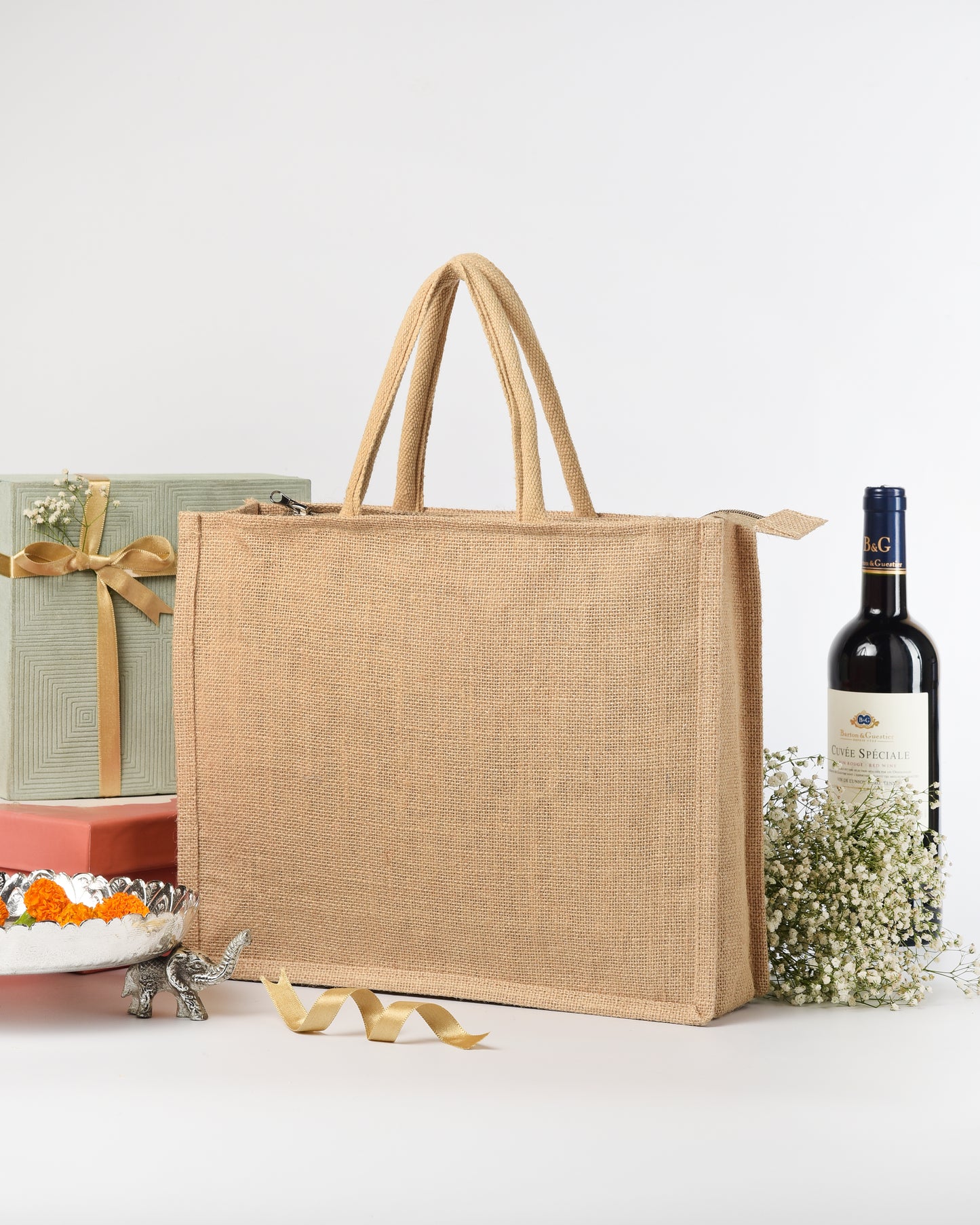 Wildflower Jute Tote