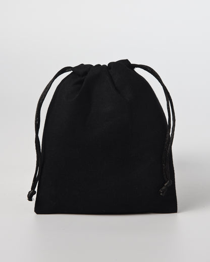 Black Cotton Drawstring Potli
