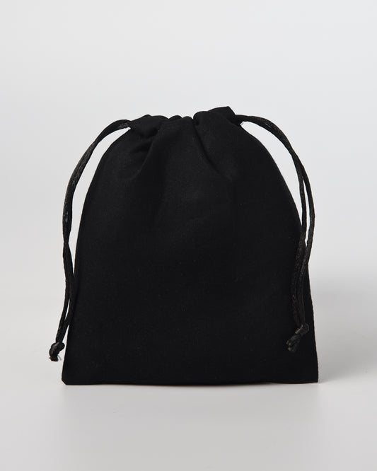 Black Cotton Drawstring Potli