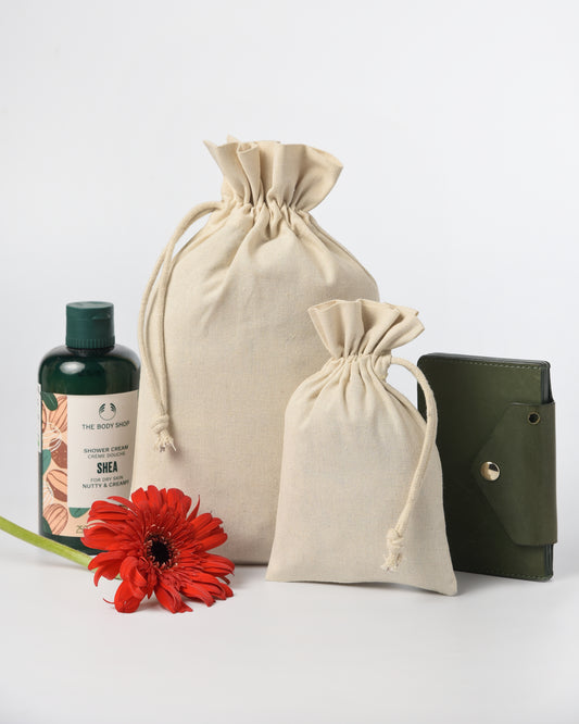 Cotton Drawstring Frill Potli