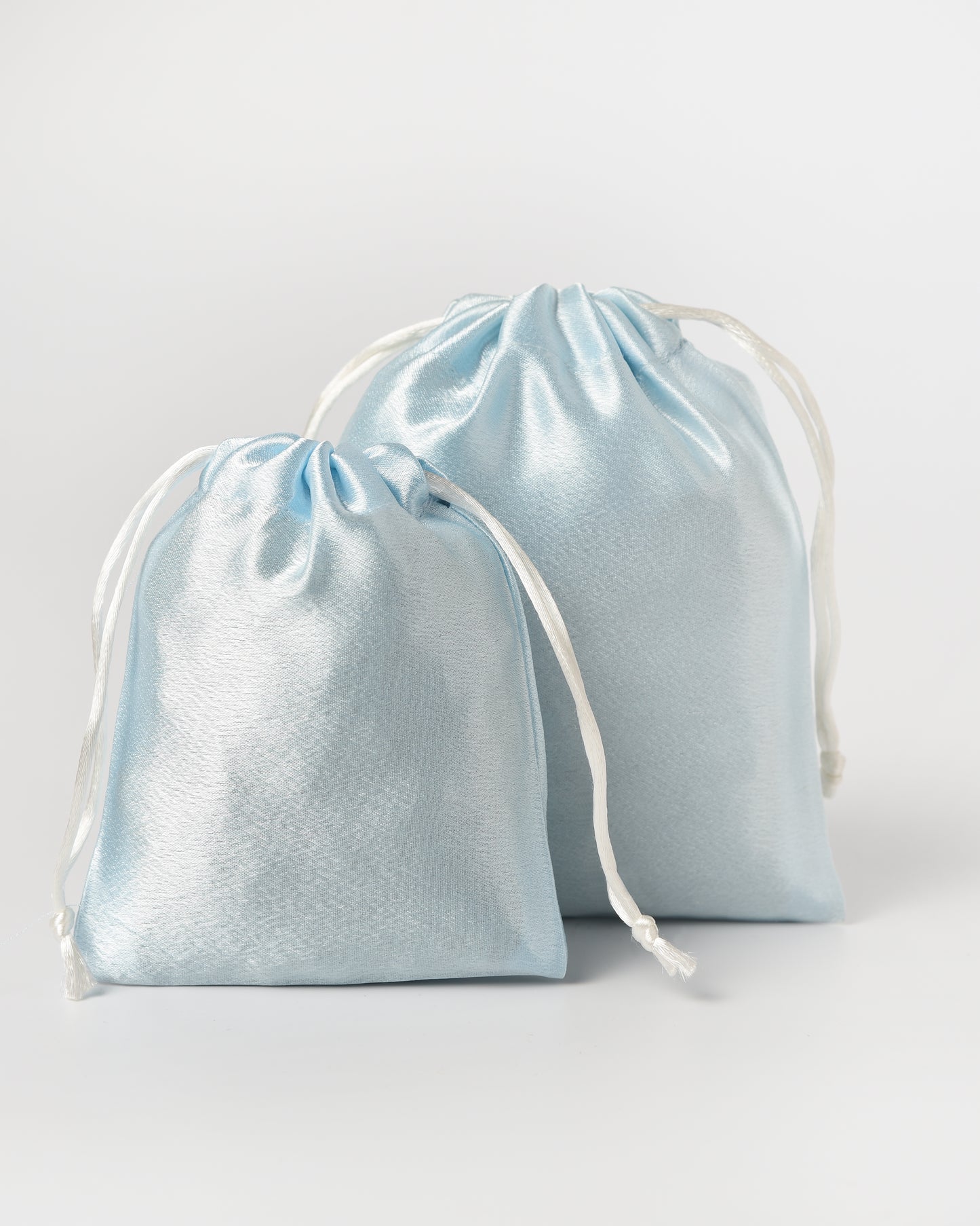 Light Blue Satin Drawstring Potli