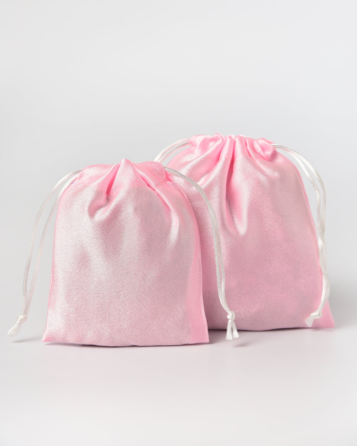 Light Pink Satin Drawstring Potli