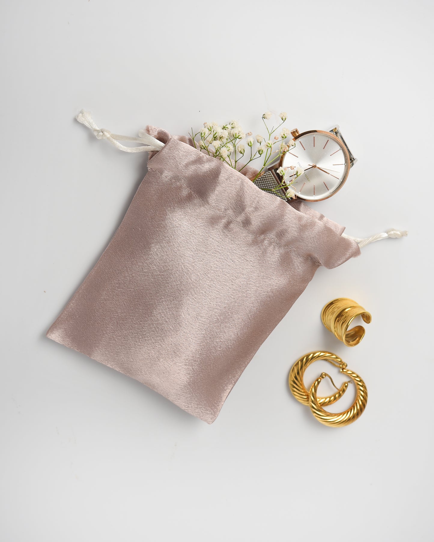 Light Purple Satin Drawstring Potli