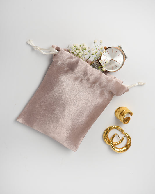 Light Purple Satin Drawstring Potli
