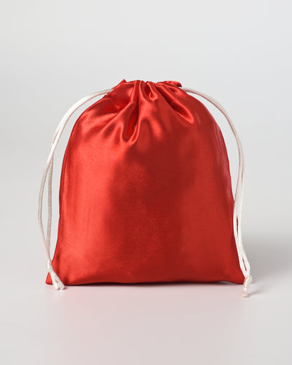 Red Satin Drawstring Potli