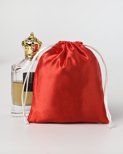 Red Satin Drawstring Potli