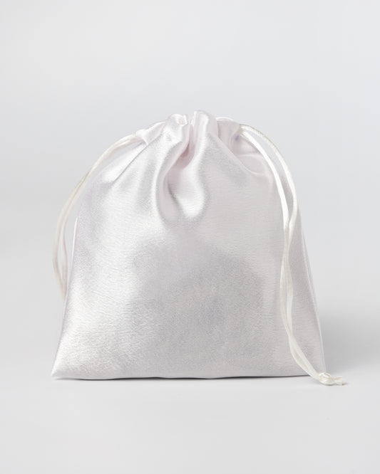 White Satin Drawstring Potli