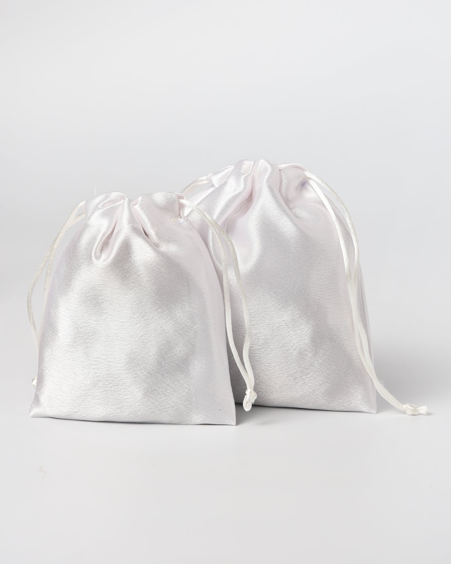 White Satin Drawstring Potli