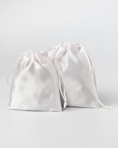 White Satin Drawstring Potli