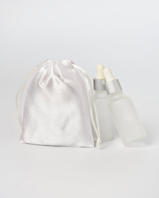 White Satin Drawstring Potli