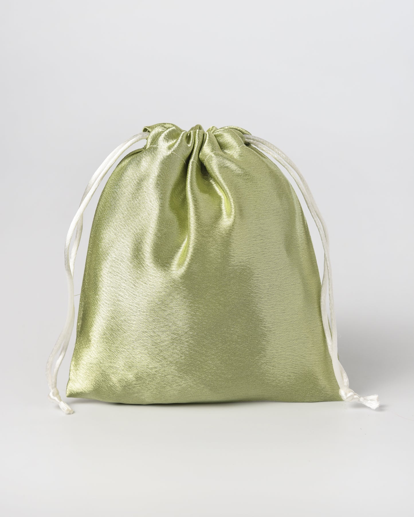 Light Green Satin Drawstring Potli
