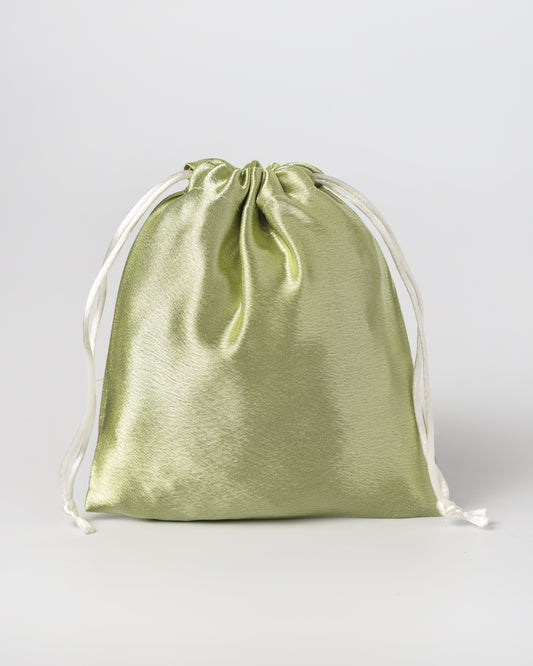 Light Green Satin Drawstring Potli
