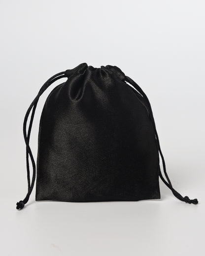 Black Satin Drawstring Potli