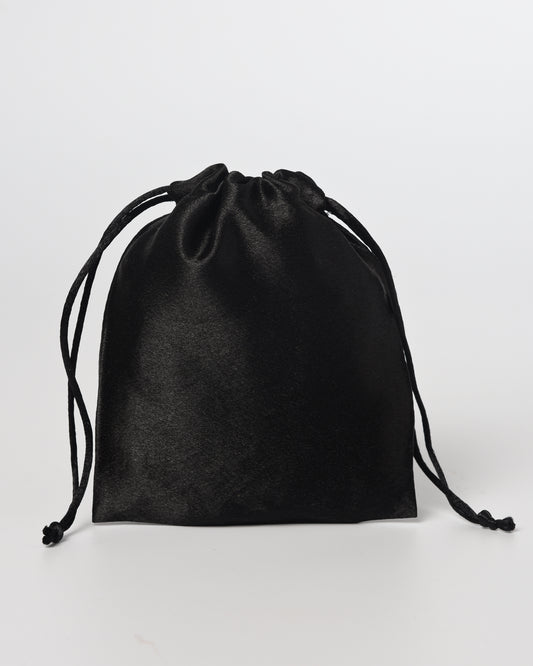 Black Satin Drawstring Potli