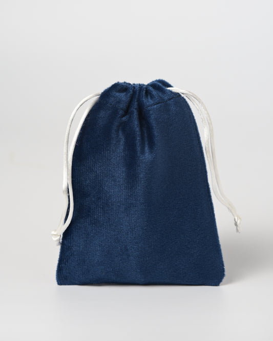 Blue Velvet Drawstring Potli