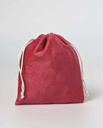 Bright Pink Velvet Drawstring Potli