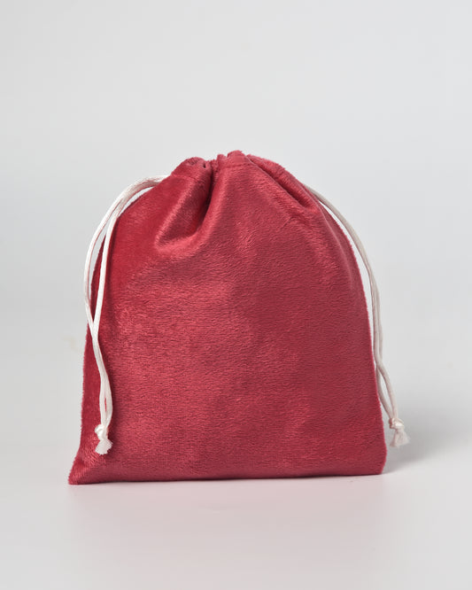 Bright Pink Velvet Drawstring Potli