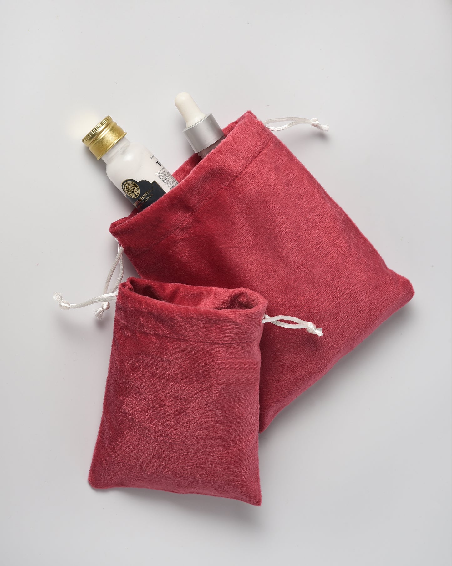 Bright Pink Velvet Drawstring Potli