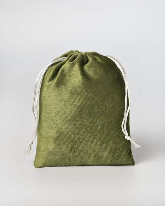 Green Velvet Drawstring Potli