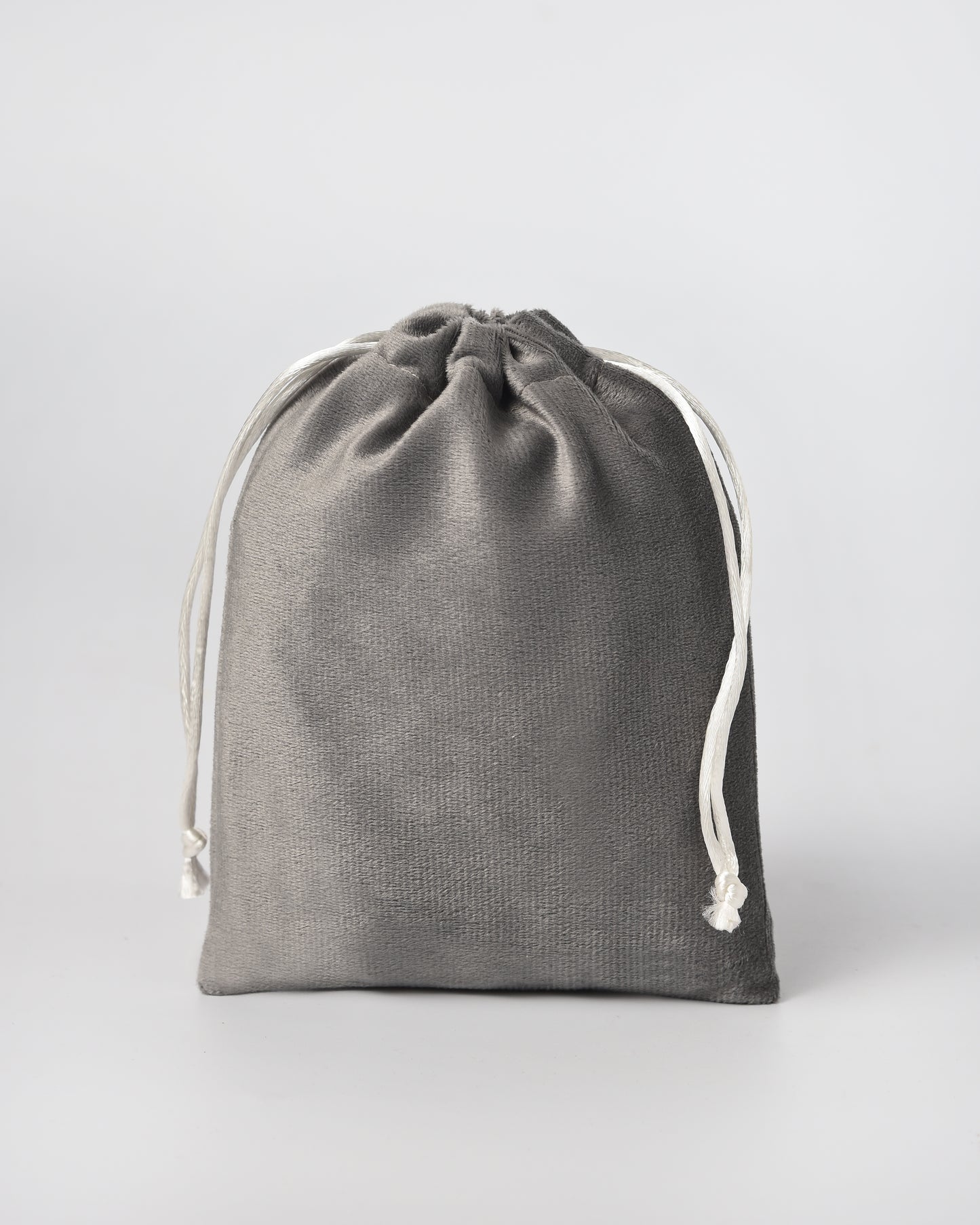 Grey Velvet Drawstring Potli
