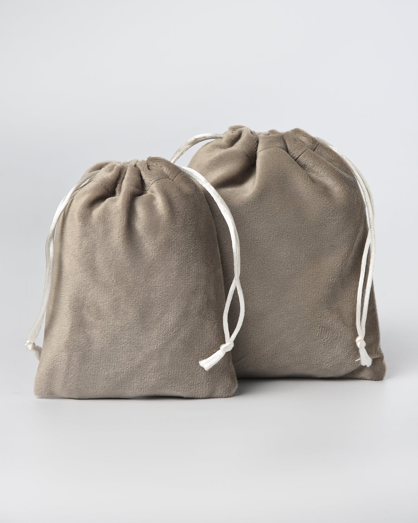 Harbor Grey Velvet Drawstring Potli