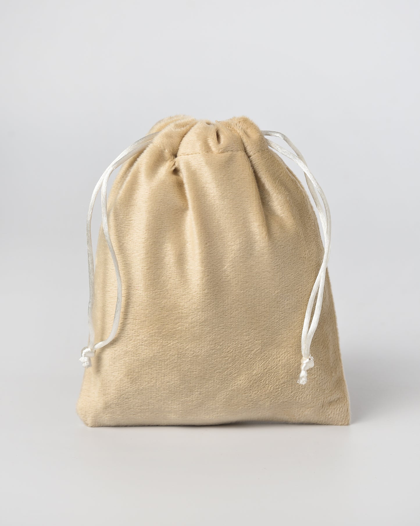 Beige Velvet Drawstring Potli