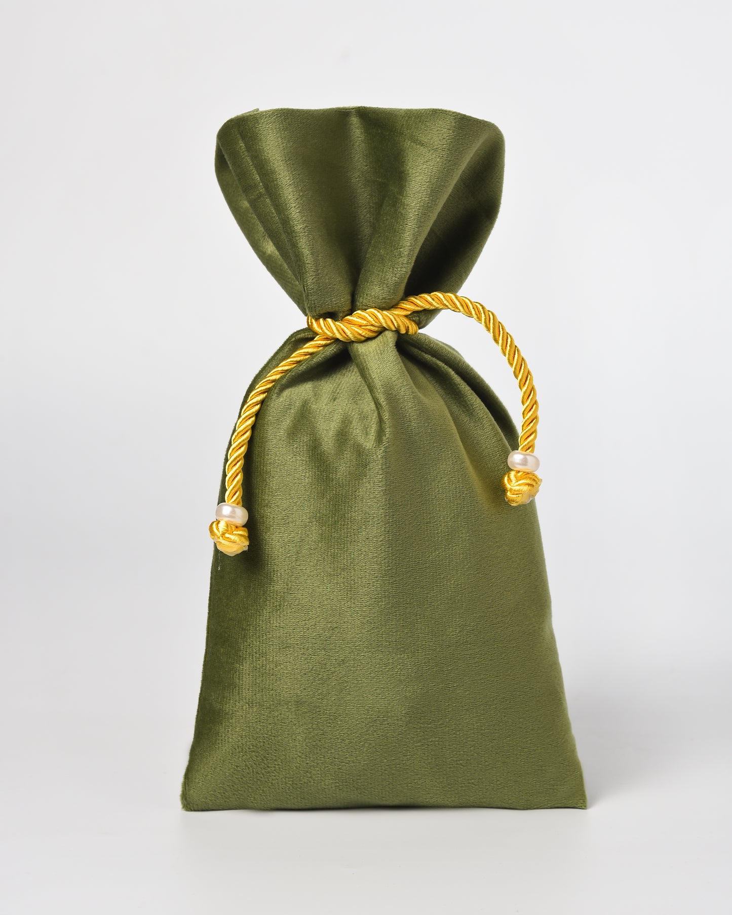 Green Velvet Fancy Drawstring Potli