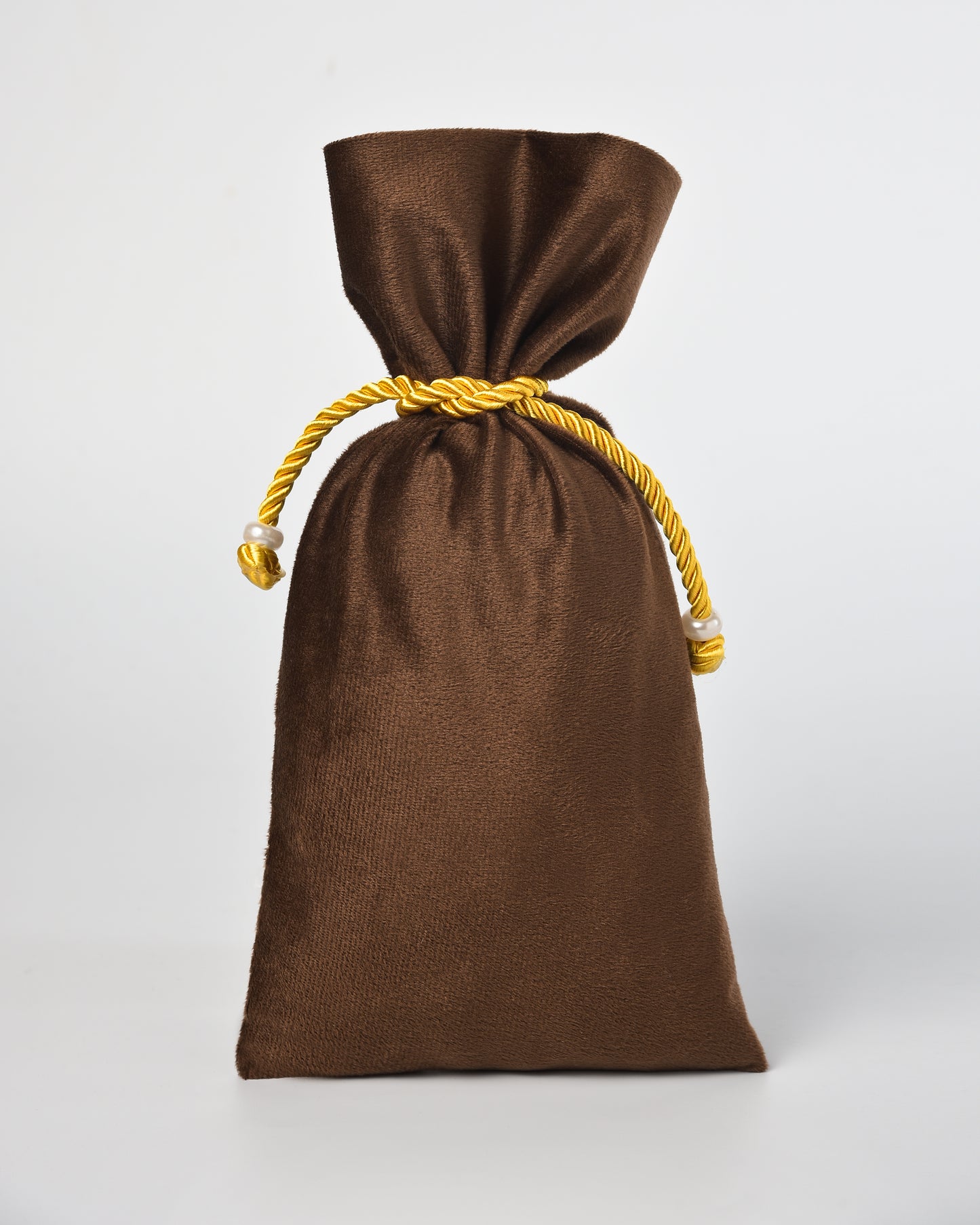 Brown Velvet Fancy Drawstring Potli